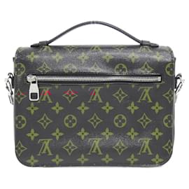Louis Vuitton-Louis Vuitton Monogram Anfleur Rouge Pochette Metis M41462 Bag-Black,Red