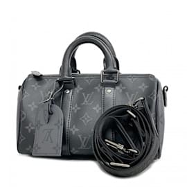 Louis Vuitton-Louis Vuitton Monogram Eclipse Keepall Bandouliere 25-Black