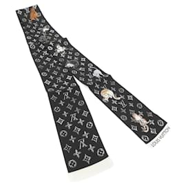 Louis Vuitton-Louis Vuitton Bandeau Catgram MP2269 Scarf-Black