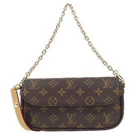 Bolsa de ombro Louis Vuitton Monogram Wallet on Chain Ivy M81911 Marrom Monograma