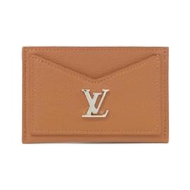Louis Vuitton-Louis Vuitton Porte Carte Lock Me M68611 Business Card Holder-Silvery,Caramel