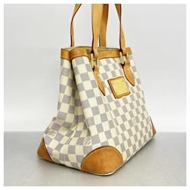Louis Vuitton-Louis Vuitton Damier Azur Hampstead PM Tote Bag-White