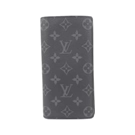 Louis Vuitton-Louis Vuitton Monogram Eclipse Portefeuille Brazza Wallet-Black