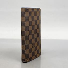 Louis Vuitton-Louis Vuitton Long Wallet Damier Portefeuille Brazza-Navy blue,Damier ebene