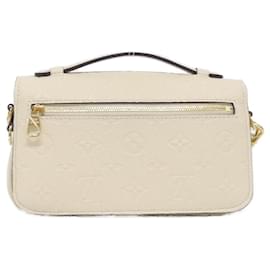 Louis Vuitton-Louis Vuitton Monogram Empreinte Pochette Metis EW M22942 Shoulder Bag-Cream,Monogram