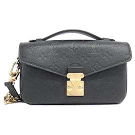 Louis Vuitton-Louis Vuitton Monogram Empreinte Pochette Metis EW M46595 Shoulder Bag-Black,Monogram