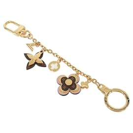 Louis Vuitton-Louis Vuitton Bijoux Sac Chene Blooming Flower Key Ring-Brown,Golden