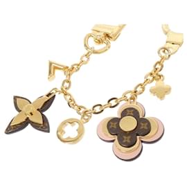 Louis Vuitton-Louis Vuitton Bijoux Sac Chene Blooming Flower Key Ring-Brown,Golden