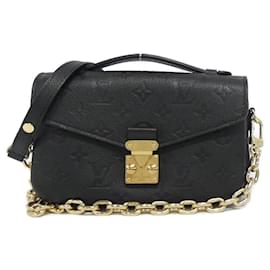 Louis Vuitton-Louis Vuitton Monogram Empreinte Pochette Metis EW M46595 Shoulder Bag-Black,Monogram