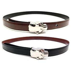 CINTURÓN CARTIER CABEZA DE PANTERA REVERSIBLE DE CUERO L5000163 T75 NUEVO Otro