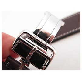 Hermès-NEUF BRACELET POUR MONTRE HERMES APPLE WATCH BOUCLE DEPLOYANTE CUIR BARENIA-Marron