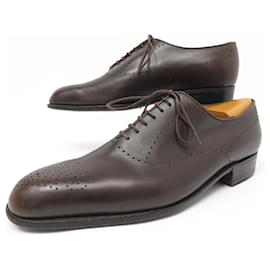 JM Weston-JM WESTON SAVILE PERFORATED SHOES 582 7.E 41.5 42 OXFORD SHOE TREES-Brown