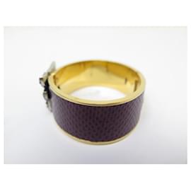 Fendi-NINE FENDI FFREDOM BRACELET 8AG851 SNAKE LEATHER KARUNG 16CM + BANGLE BOX-Purple