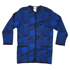 Pull vintage Yves Saint Laurent des années 70 Noir Bleu