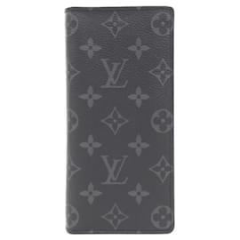 Louis Vuitton-Louis Vuitton Monogram Eclipse Portefeuille Brazza Wallet-Black