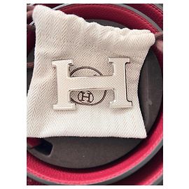 Hermès Double-sided Leather Belt Black Burgundy Black