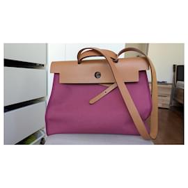 Hermès-Herbag Toile 39 Rose-Rose