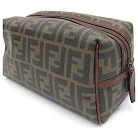 Fendi-Fendi Pouch Zucca-Brown,Khaki