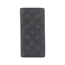 Louis Vuitton-Louis Vuitton Monogram Eclipse Portefeuille Brazza Wallet-Black,Monogram