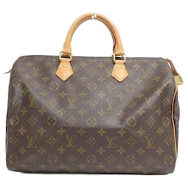 Louis Vuitton-Louis Vuitton Monogram Speedy 35cm Boston Bag-Brown,Monogram