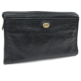 Gucci-Gucci Black Leather Clutch Bag-Black