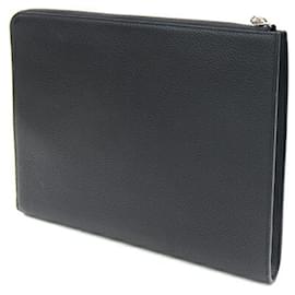 Christian Dior-Dior Homme Black Leather Clutch Bag-Black