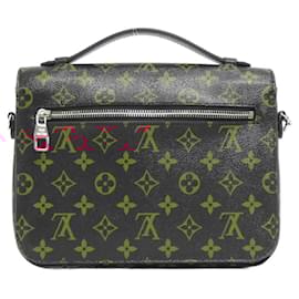 Louis Vuitton-Louis Vuitton Monogram Anfleur Rouge Pochette Metis M41462 Bag-Black,Red