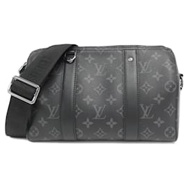 Louis Vuitton-Louis Vuitton Monogram Eclipse Reverse City Keepall M45936 Shoulder Bag-Black,Grey
