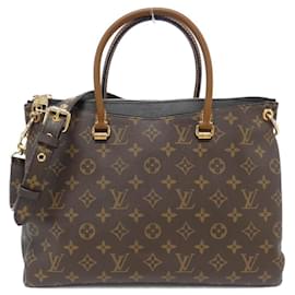 Louis Vuitton-Louis Vuitton Monogram Pallas M41064 Handbag-Brown,Black,Monogram