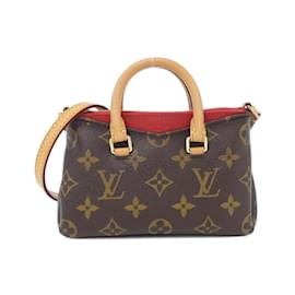 Louis Vuitton-Louis Vuitton Monogram Nano Pallas Handbag-Brown,Fuschia