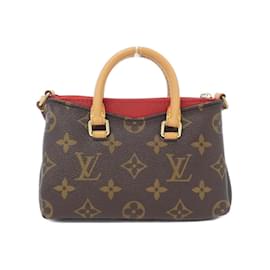 Louis Vuitton-Louis Vuitton Monogram Nano Pallas Handbag-Brown,Fuschia