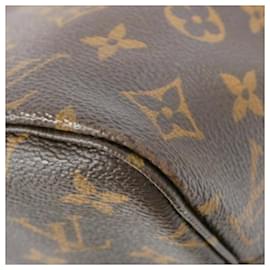 Louis Vuitton-Louis Vuitton Monogram Neverfull MM Tote Bag-Brown,Fuschia