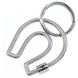 Hermès-Hermes Silver Metal Keyring-Silvery