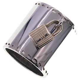 Hermès-Hermes Scarf Ring with Padlock Motif-Silvery,Golden