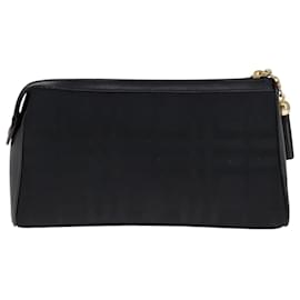 Autre Marque-Burberrys Nova Check Clutch Bag Canvas Black Auth bs21593-Black