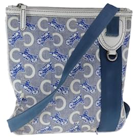 Céline-CELINE C Sulky Shoulder Bag Coated Canvas Blue Auth bs21468-Blue