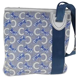 Céline-CELINE C Sulky Shoulder Bag Coated Canvas Blue Auth bs21468-Blue