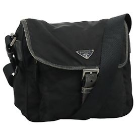 PRADA Borsa a Spalla in Nylon Nera e Argento Autentica 109422 Nero Argento