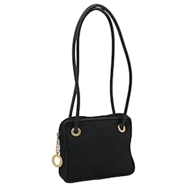 Céline-CELINE Shoulder Bag Nylon Black Gold Auth bs21602-Black,Golden