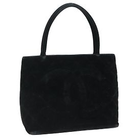 CHANEL Borsa Tote Standard Matelassé Velluto Nero CC Auth yk16770 Nero