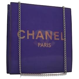 Chanel-CHANEL Hologram Chain Shoulder Bag Vinyl Purple CC Auth bs21582-Purple