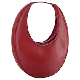 Hermès-HERMES Foley Sac à épaule Cognac Cuir Rouge Auth 107703-Rouge