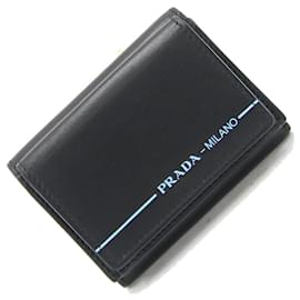 Prada-Prada Tri-fold Wallet in Black Leather-Black
