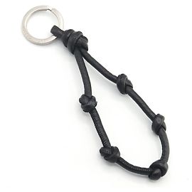 Portachiavi in pelle nera Bottega Veneta Nero