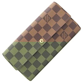 Louis Vuitton-Louis Vuitton Damier Canvas Long Wallet-Damier ebene