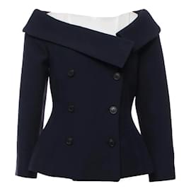 Dior-Off shoulder bar jacket-Navy blue