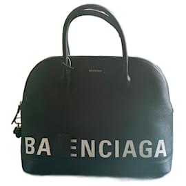 Balenciaga-BALENCIAGA HANDLE BAG SIZE M BLACK AND WHITE-Black