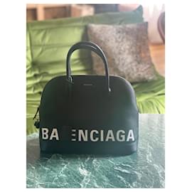 Balenciaga-BALENCIAGA HANDLE BAG SIZE M BLACK AND WHITE-Black