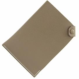 Hermès-Hermes Passport Cover in Etoupe Gray-Taupe