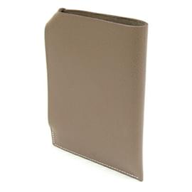 Hermès-Hermes Passport Cover in Etoupe Gray-Taupe